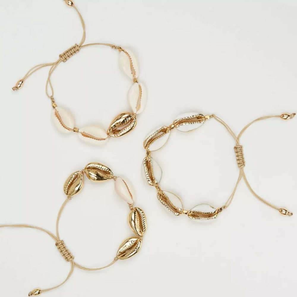 Cowrie Shell Gold Adjustable Arm Ankle Bracelet! - Picture 4 of 6
